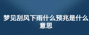 梦见刮风下雨什么预兆是什么意思