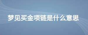 梦见买金项链是什么意思
