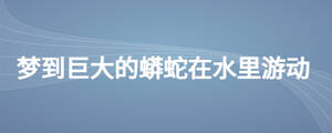 梦到巨大的蟒蛇在水里游动
