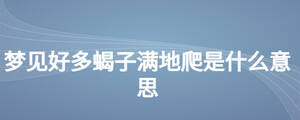 梦见好多蝎子满地爬是什么意思