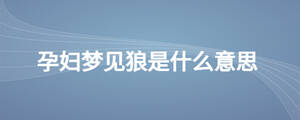 孕妇梦见狼是什么意思