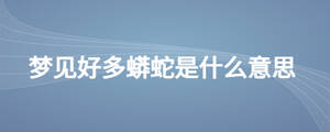 梦见好多蟒蛇是什么意思