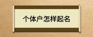 个体户怎样起名