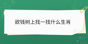 欲钱树上找一找什么生肖