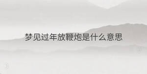 梦见过年放鞭炮是什么意思