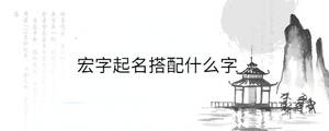 宏字起名搭配什么字