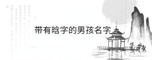 带有晗字的男孩名字