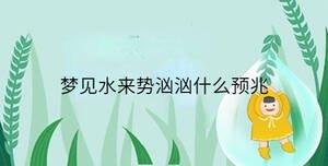 梦见水来势汹汹什么预兆