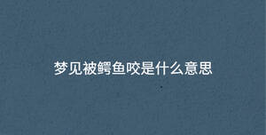 梦见被鳄鱼咬是什么意思