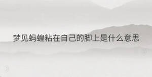 梦见蚂蝗粘在自己的脚上是什么意思
