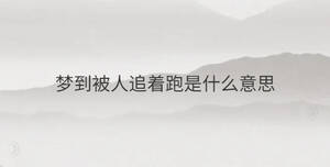 梦到被人追着跑是什么意思