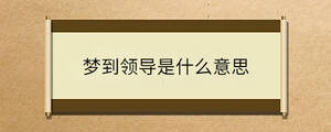 梦到领导是什么意思