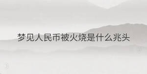 梦见人民币被火烧是什么兆头