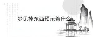 梦见掉东西预示着什么