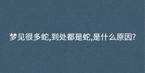梦见很多蛇,到处都是蛇,是什么原因?