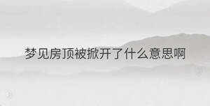 梦见房顶被掀开了什么意思啊