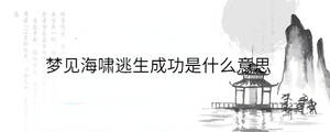 梦见海啸逃生成功是什么意思