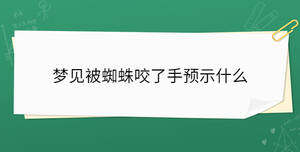梦见被蜘蛛咬了手预示什么