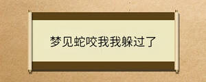 梦见蛇咬我我躲过了