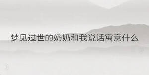 梦见过世的奶奶和我说话寓意什么