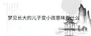 梦见长大的儿子变小孩意味着什么