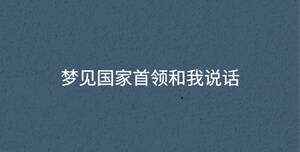 梦见国家首领和我说话