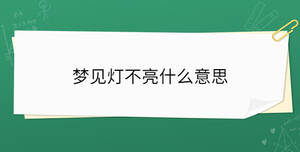 梦见灯不亮什么意思