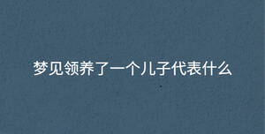 梦见领养了一个儿子代表什么