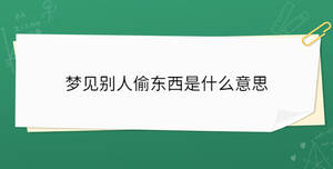 梦见别人偷东西是什么意思