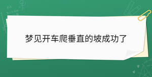 梦见开车爬垂直的坡成功了