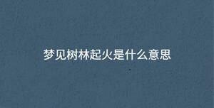 梦见树林起火是什么意思