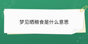梦见晒粮食是什么意思