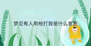 梦见有人用枪打我是什么意思