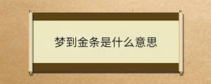 梦到金条是什么意思