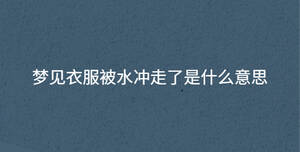 梦见衣服被水冲走了是什么意思