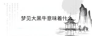 梦见大黑牛意味着什么