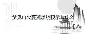 梦见山火蔓延燃烧预示着什么