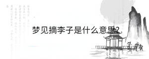 梦见摘李子是什么意思?