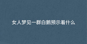 女人梦见一群白鹅预示着什么