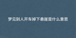 梦见别人开车掉下悬崖是什么意思