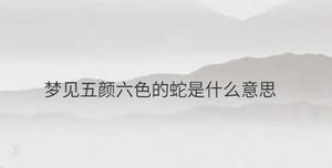梦见五颜六色的蛇是什么意思