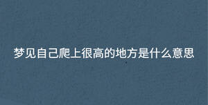 梦见自己爬上很高的地方是什么意思
