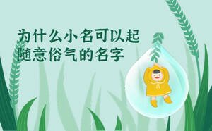 为什么小名可以起随意俗气的名字